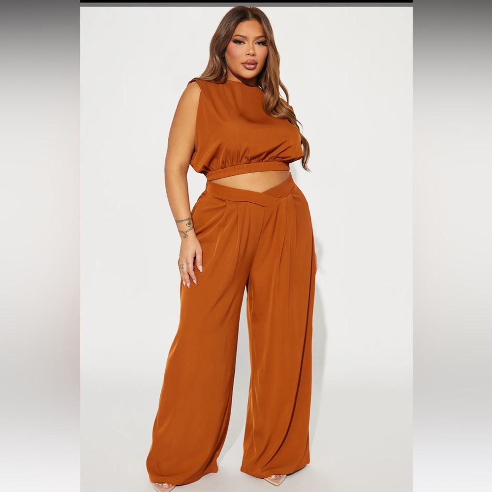 Fashionova All The Right Moves Pant Set - cognac